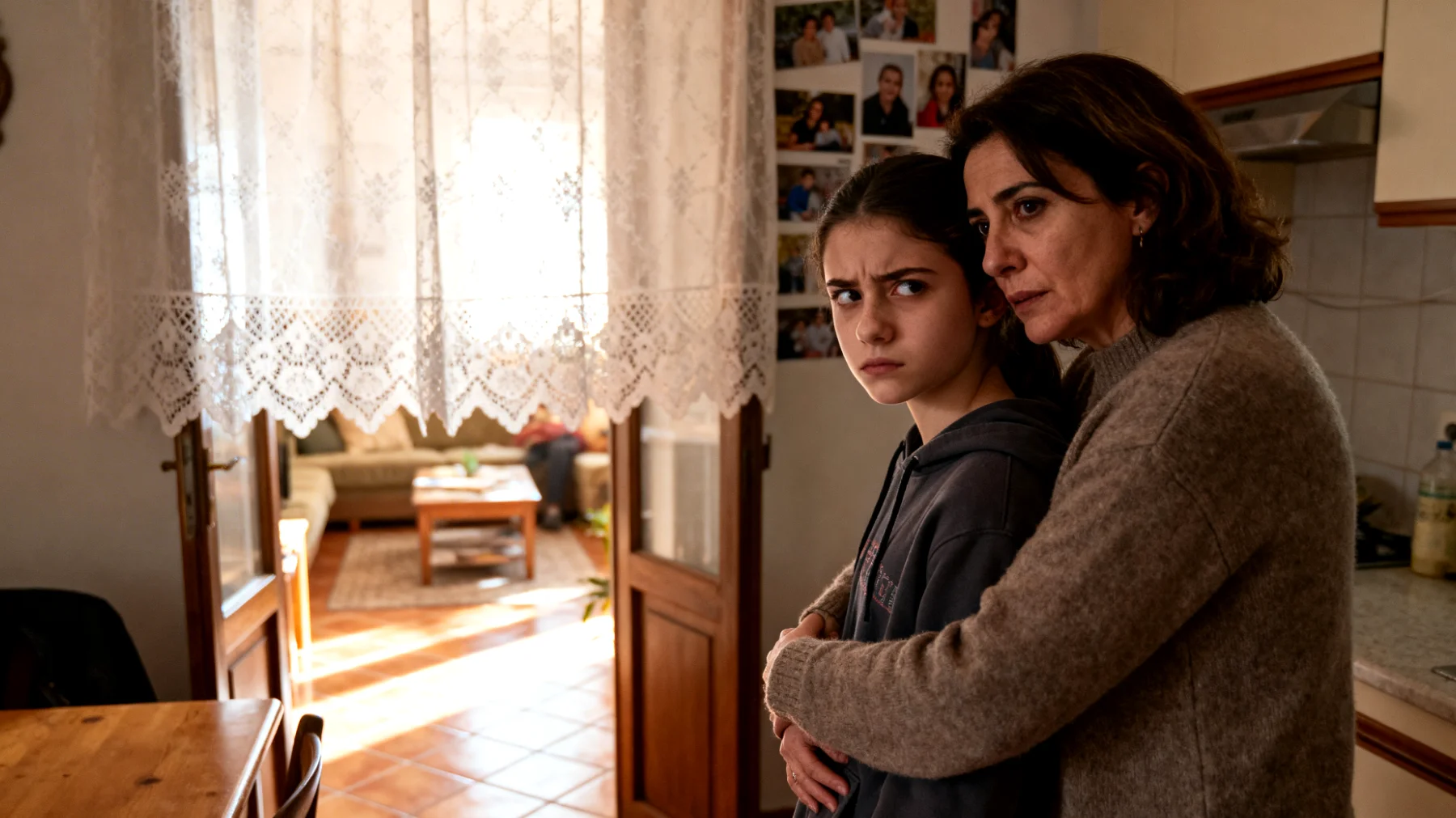 Una mamma che protegge eccessivamente la figlia adolescente, limitandone l'autonomia, le esperienze sociali e la capacità di affrontare le sfide quotidiane, generando conflitti e ostacolando il naturale processo di crescita verso l'indipendenza."